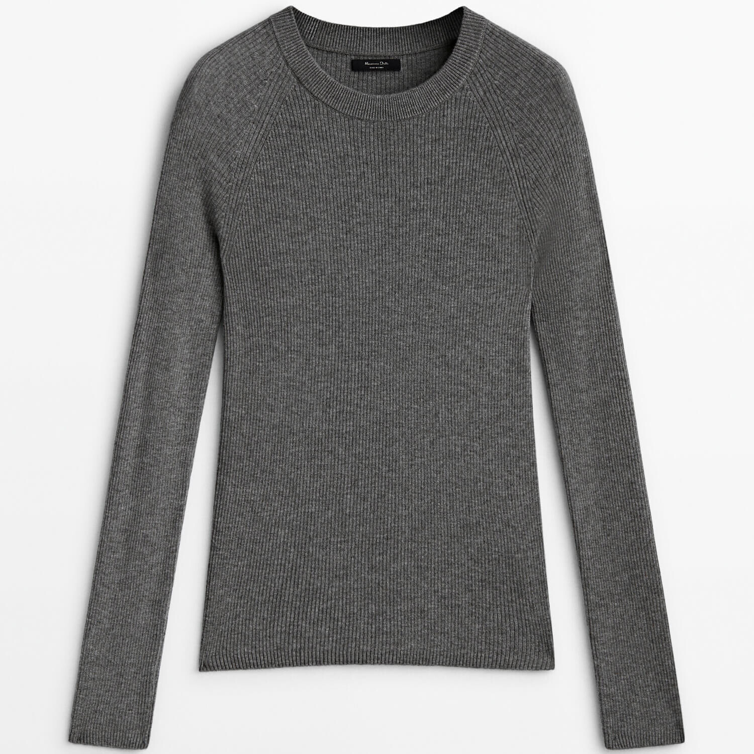 

Свитер Massimo Dutti Crew Neck Ribbed, серый