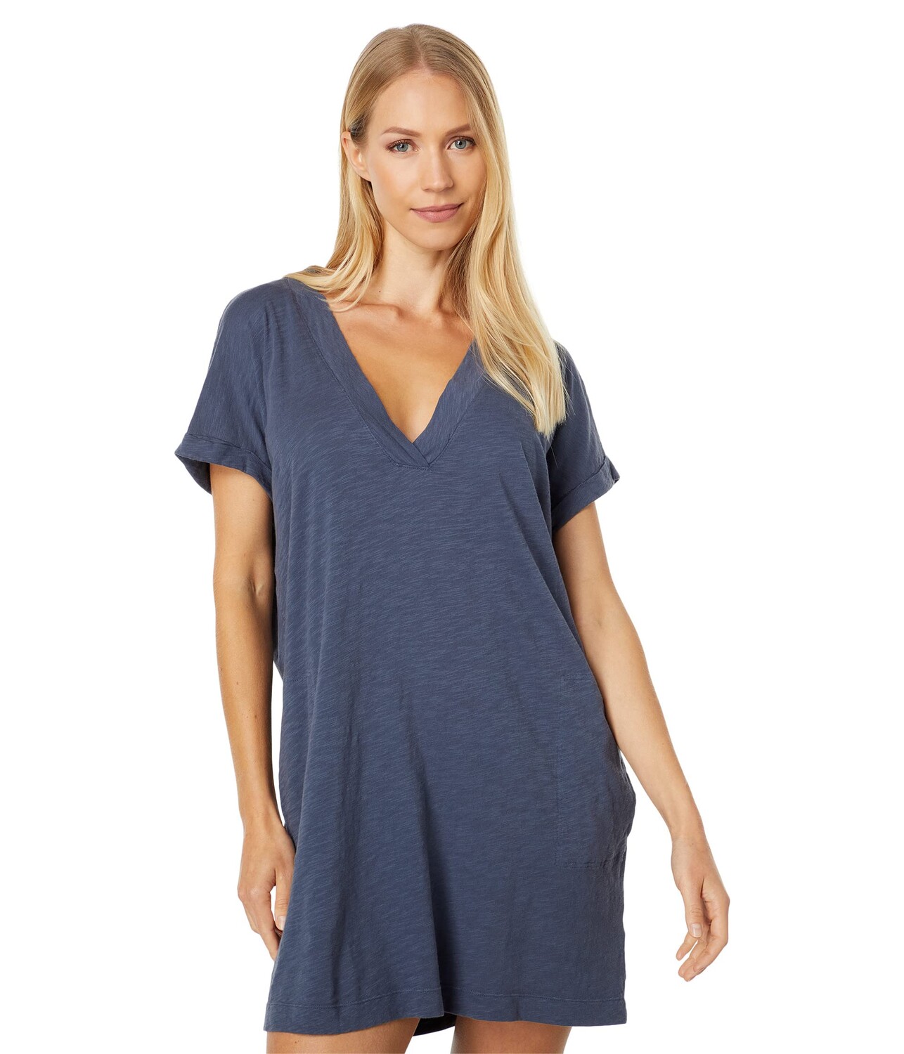 

Платье bobi Los Angeles, Short Sleeve Dolman V-Neck Dress in Slub Jersey
