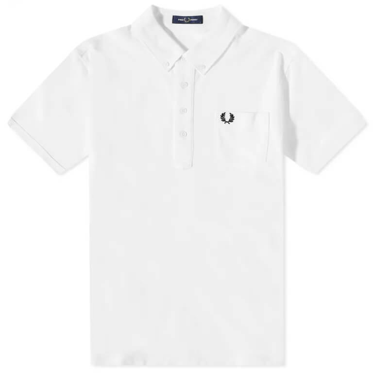 

Поло Fred Perry с воротником на пуговицах, белоснежный