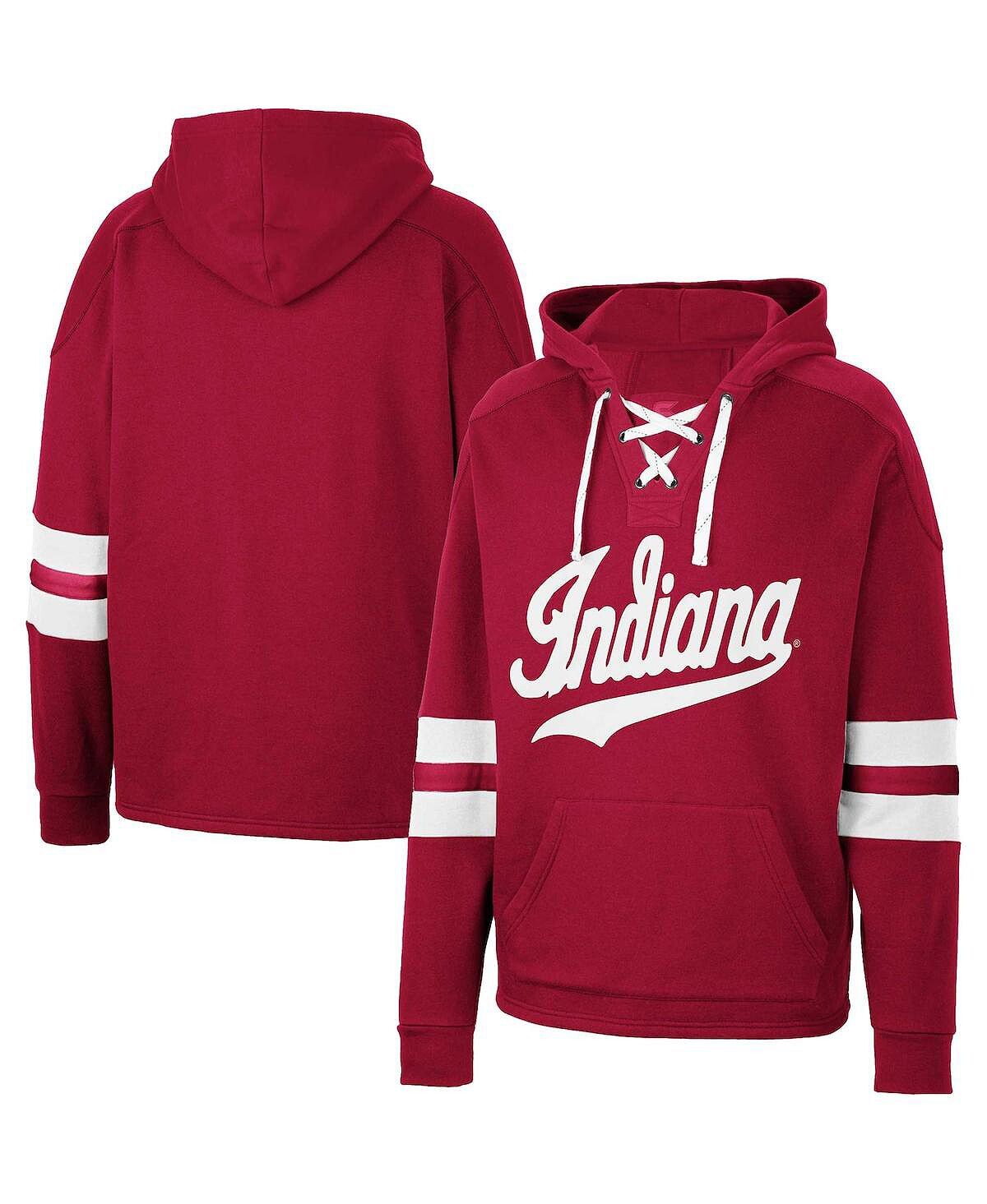 Мужская толстовка с капюшоном crimson indiana hoosiers lace-up 4.0 Colosseum