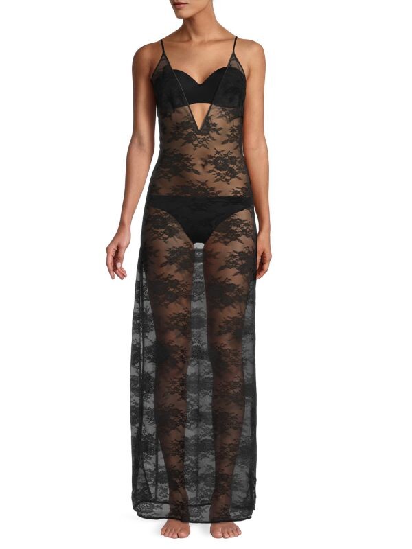 

Кружевная сорочка с цветочным принтом Stella McCartney Black