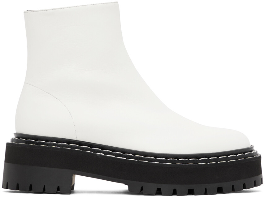 

Белые ботинки на платформе Lug Sole Proenza Schouler, Белый, Белые ботинки на платформе Lug Sole Proenza Schouler