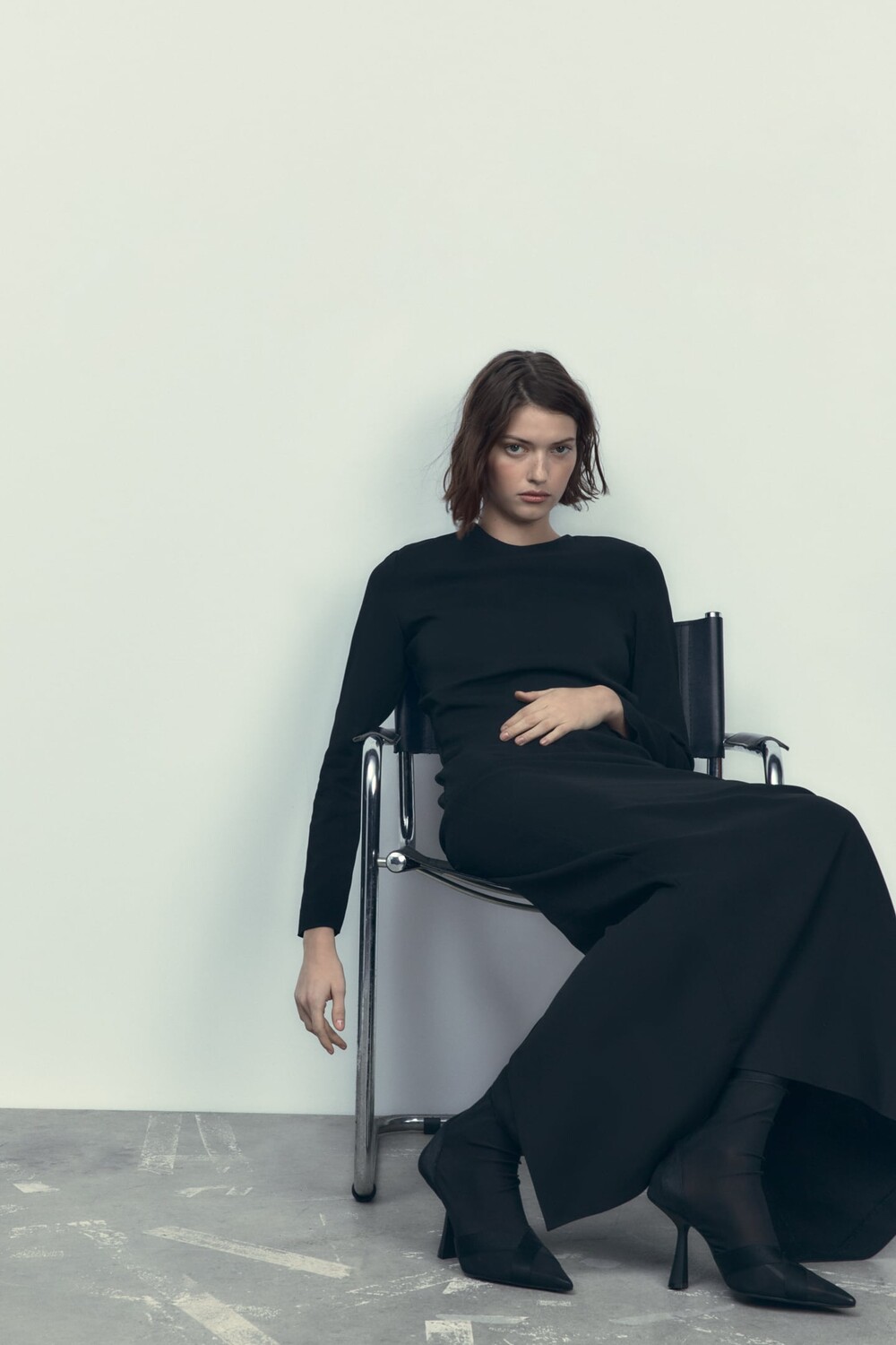 

Ботильоны на каблуке ZARA, черный