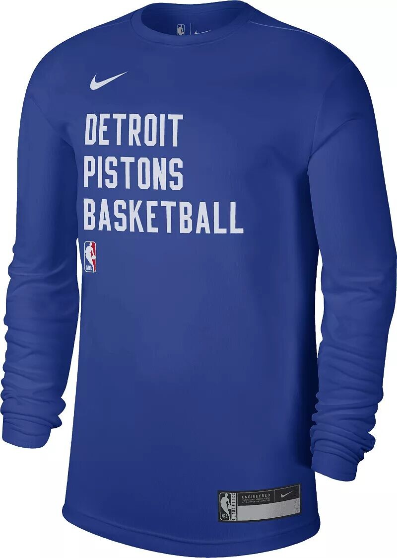 

Мужская синяя футболка с длинным рукавом для тренировок Nike Detroit Pistons