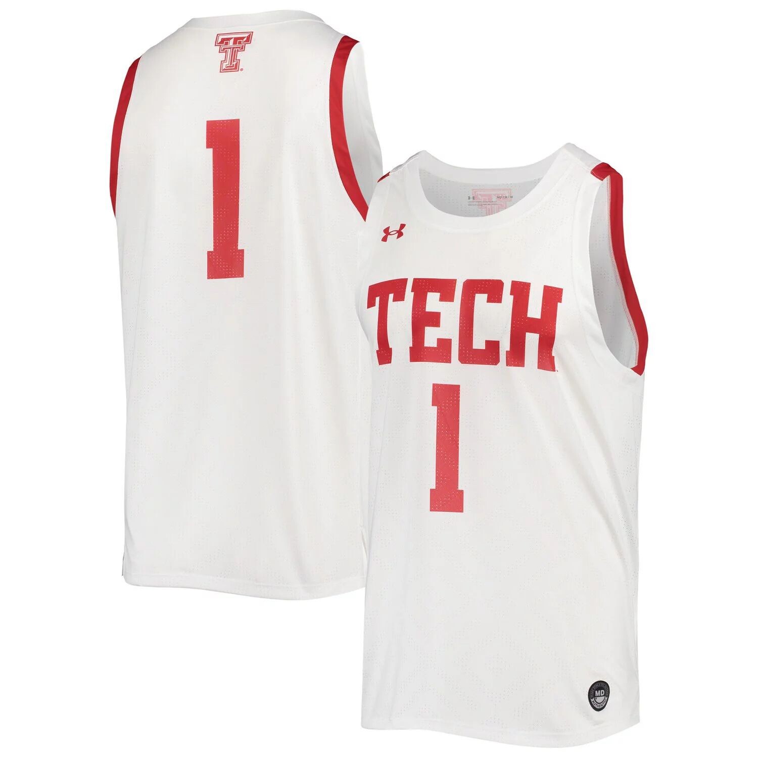 

Мужская белая баскетбольная майка Under Armour #1 Texas Tech Red Raiders, альтернативная реплика