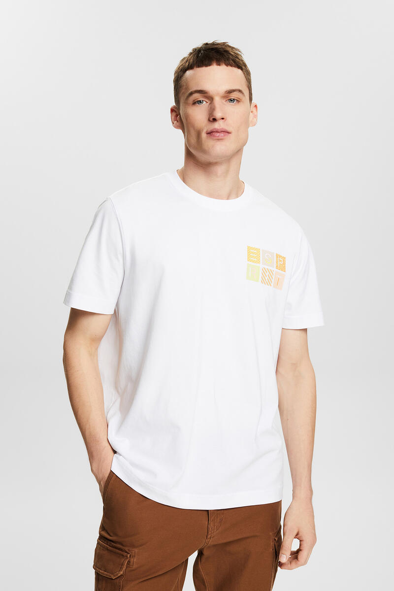Разноцветная футболка с логотипом из органического хлопка Esprit, белый футболка henley из органического хлопка esprit белый
