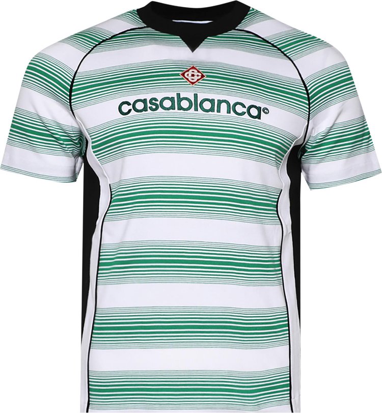 Футболка Casablanca Logo Stripe Panelled 'Gradient Stripe', разноцветный цена и фото
