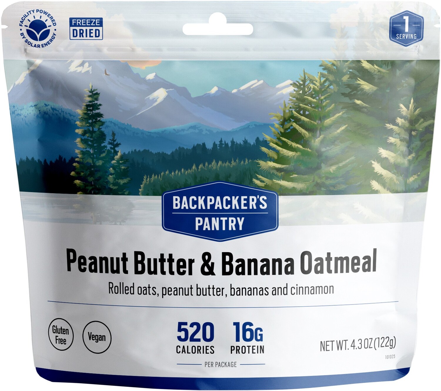 

Овсянка с арахисовым маслом и бананом — 1 порция Backpacker's Pantry