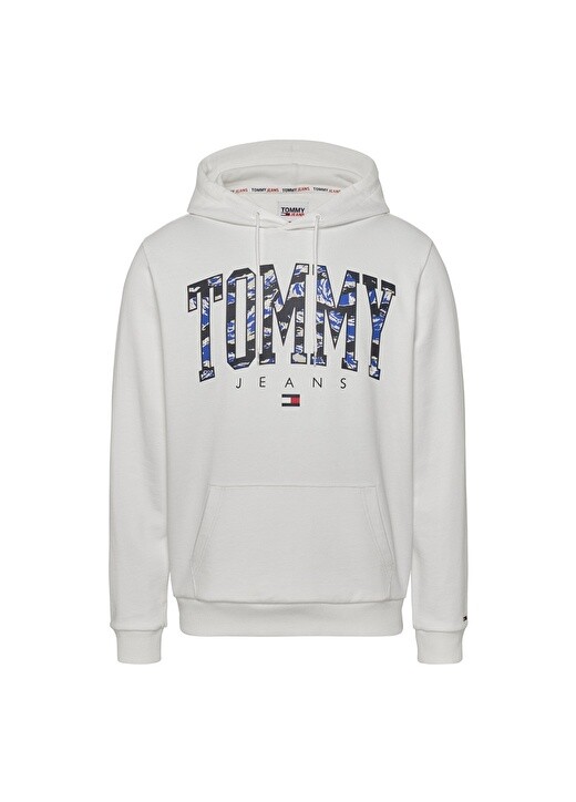 

Белая мужская толстовка с воротником с капюшоном Tommy Jeans, Белый