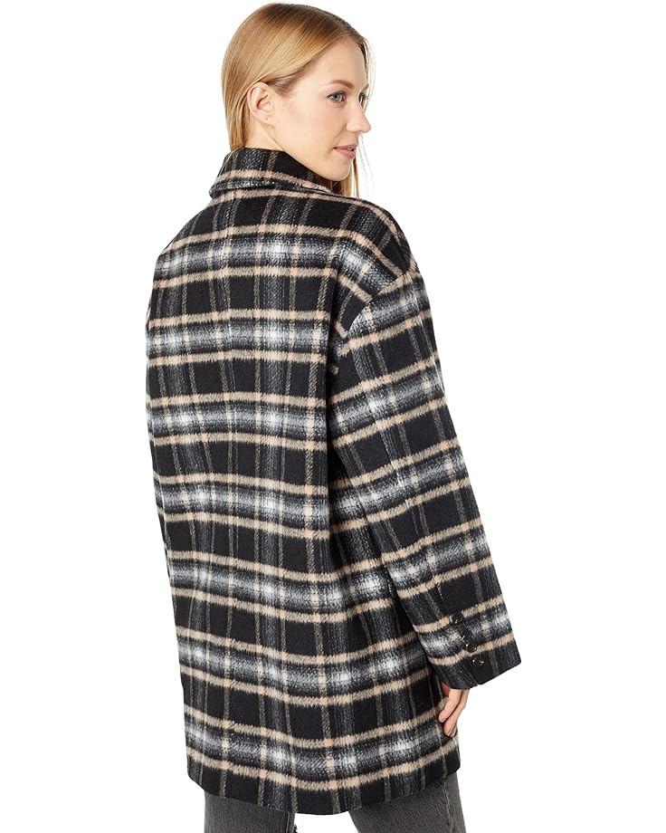 Пальто Avec Les Filles Oversized Plaid Blazer Coat, цвет Charcoal/Pink Plaid plaid print blazer coat