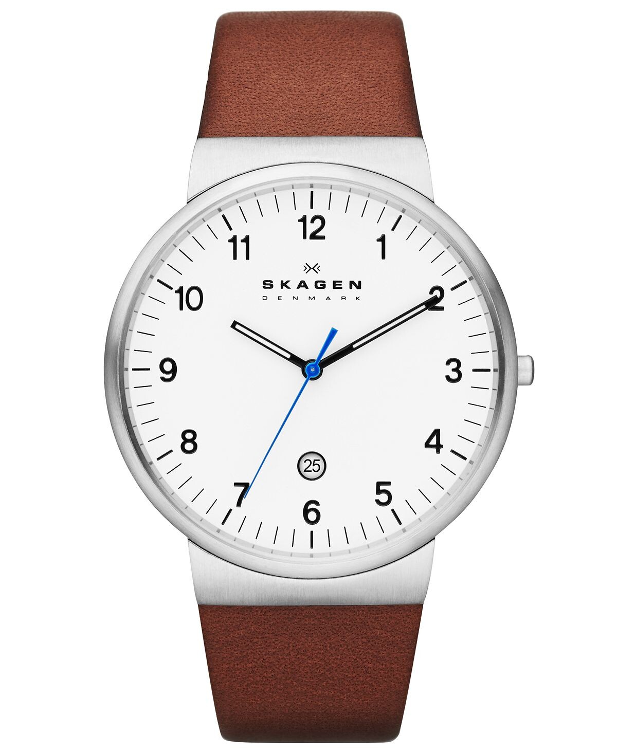 

Мужские часы с коричневым кожаным ремешком 40 мм SKW6082 Skagen