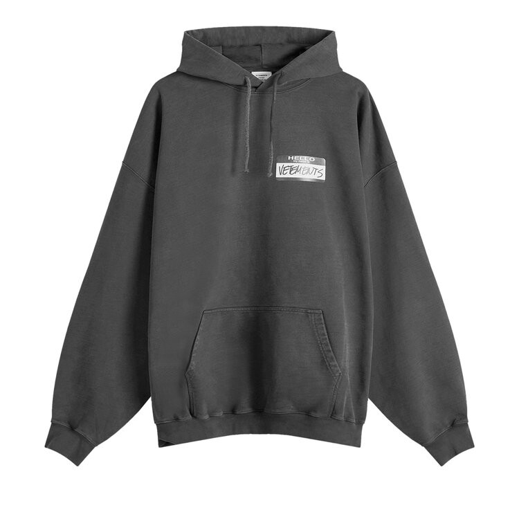 

Худи Vetements Hello My Name Is Vetements Hoodie, черный