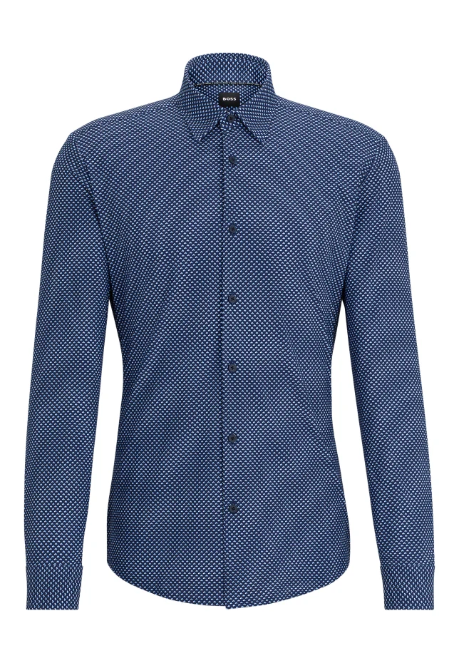 

Повседневная рубашка p-roan-kent-c1-233 slim fit Boss, синий
