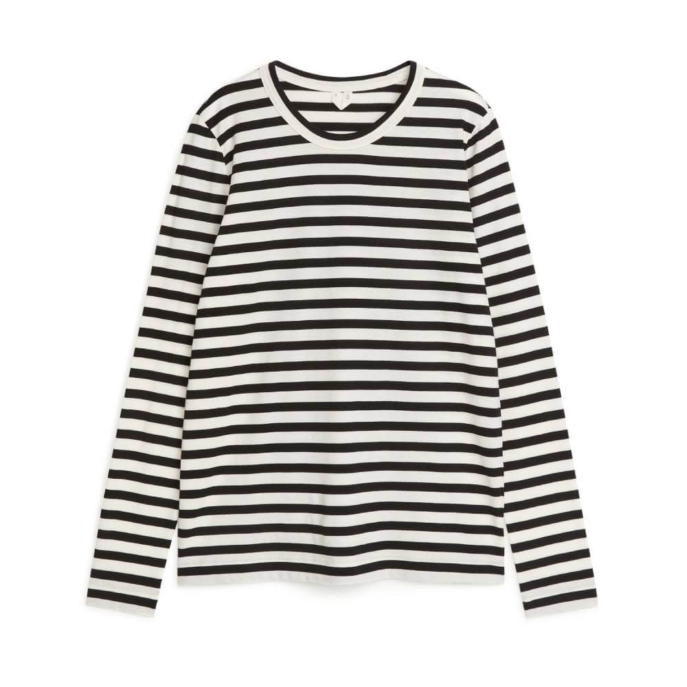 

Лонгслив H&M Cotton, черный/бежевый