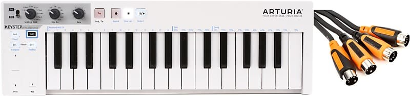 

32-клавишный контроллер и секвенсор Arturia KeyStep в комплекте с двойным MIDI-кабелем Roland RMIDI-B5-DUAL Black Series — 5 футов Arturia + Roland 430201=1 RMIDI-B5-DUAL=1