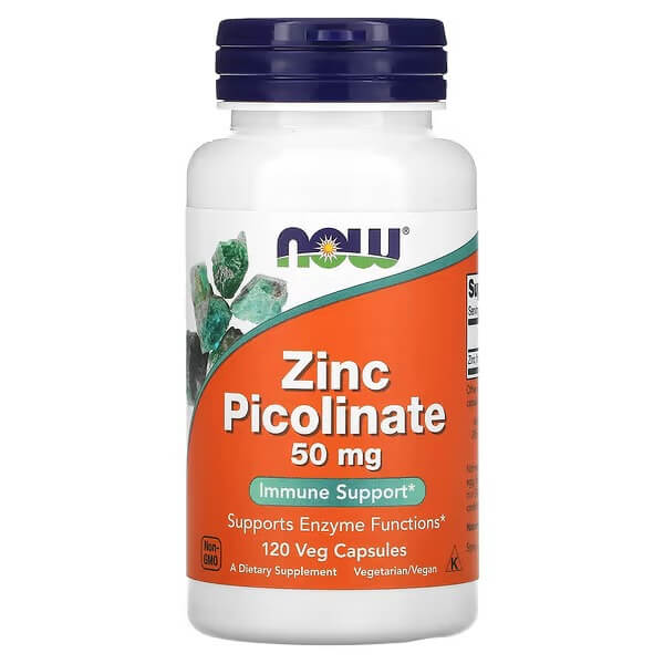 Пиколинат цинка NOW Foods 50 мг, 120 капсул пиколинат цинка 50мг now zinc picolinate 120 капсул для зрения иммунитета кожи мышц обмена веществ