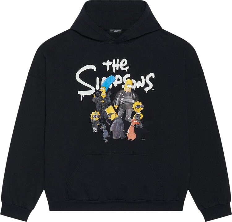 

Худи Balenciaga Wide Fit Hoodie 'Black', черный