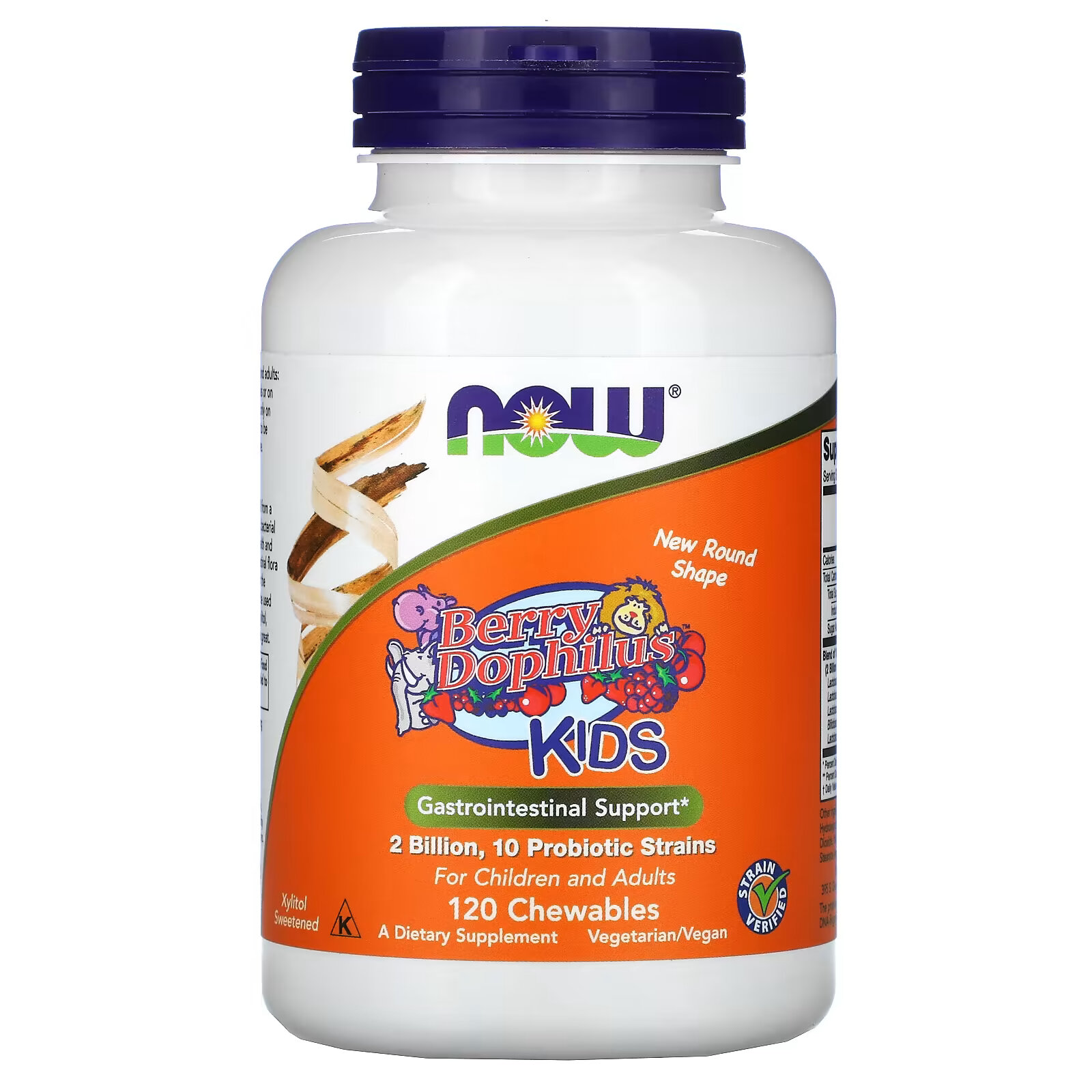 NOW Foods, Berry Dophilus, для детей, 2 миллиарда КОЕ, 120 жевательных таблеток