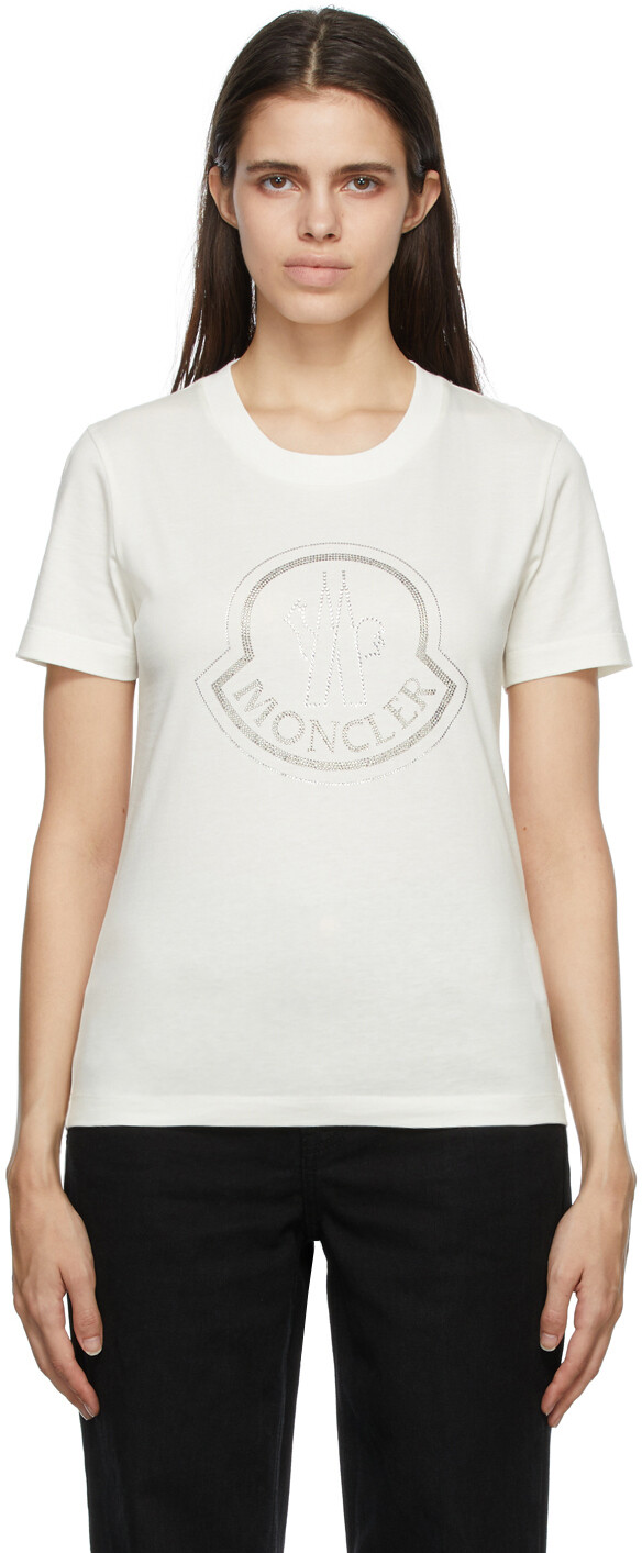 

Футболка Off-White с кристаллами и логотипом Moncler, Черный