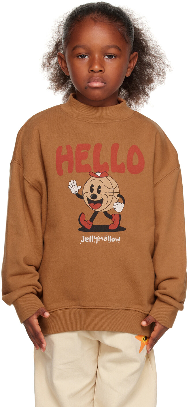 

Детская коричневая толстовка \Hello\"" Jellymallow, Коричневый