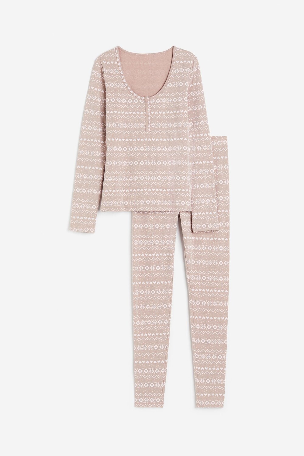 

Пижама H&M Ribbed Cotton, бежевый