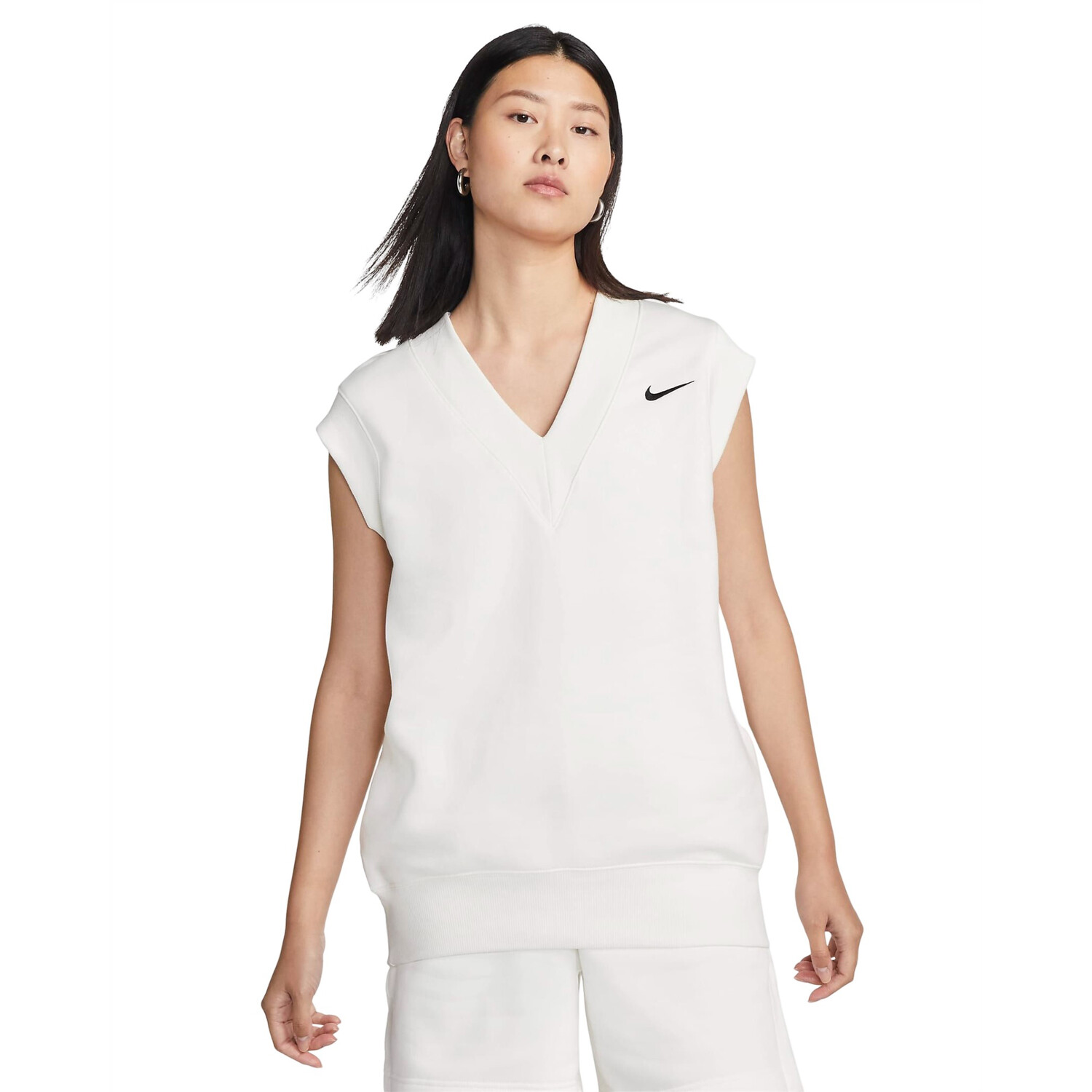

Жилет Nike Sportswear Phoenix Fleece Oversize Wind, белый/черный