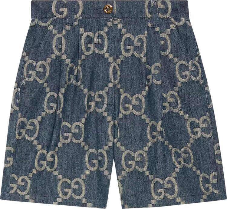 

Шорты Gucci Jumbo GG Denim Shorts Blue/Ivory, синий