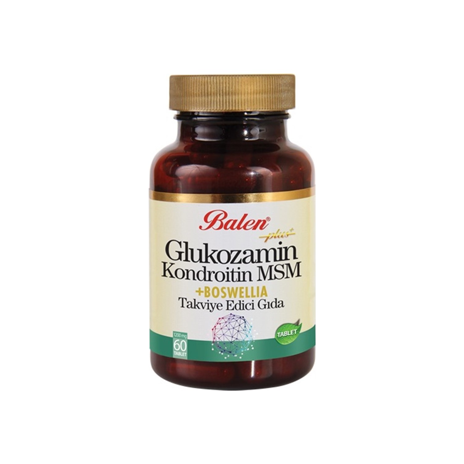Активная добавка глюкозамин Balen Chondroitin Msm и Boswellia, 60 капсул, 1200 мг nature s way кальций максимальное усвоение 325 мг 60 таблеток