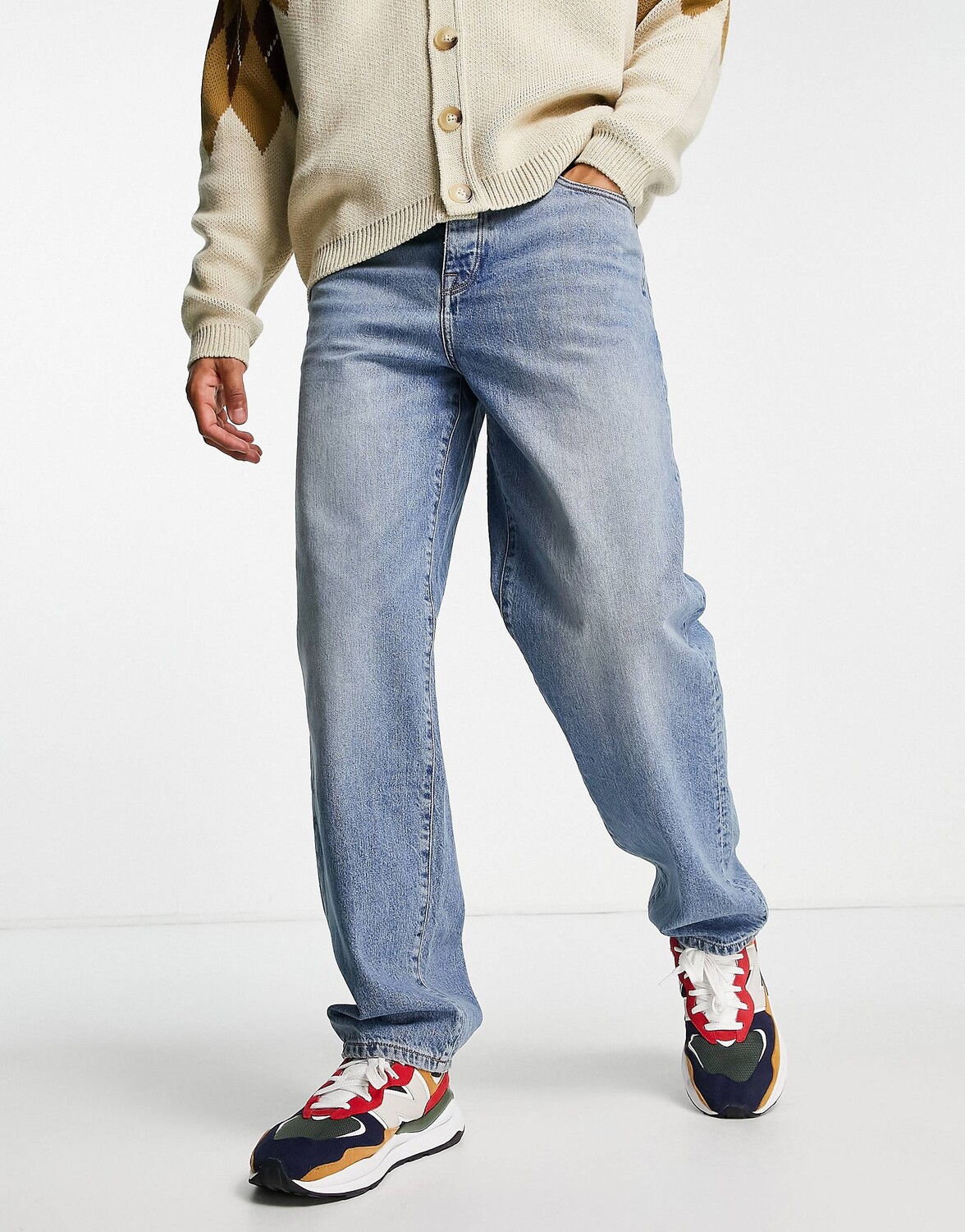 

Голубые мешковатые джинсы ASOS DESIGN