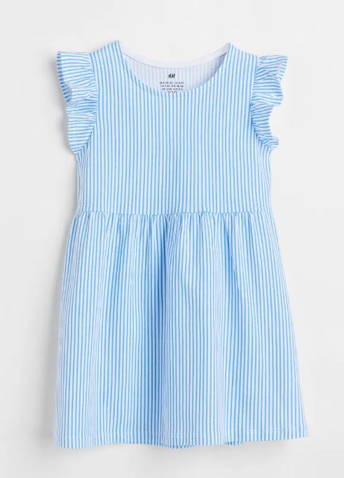 цена Платье с принтом H&M Striped Print, белый/голубой