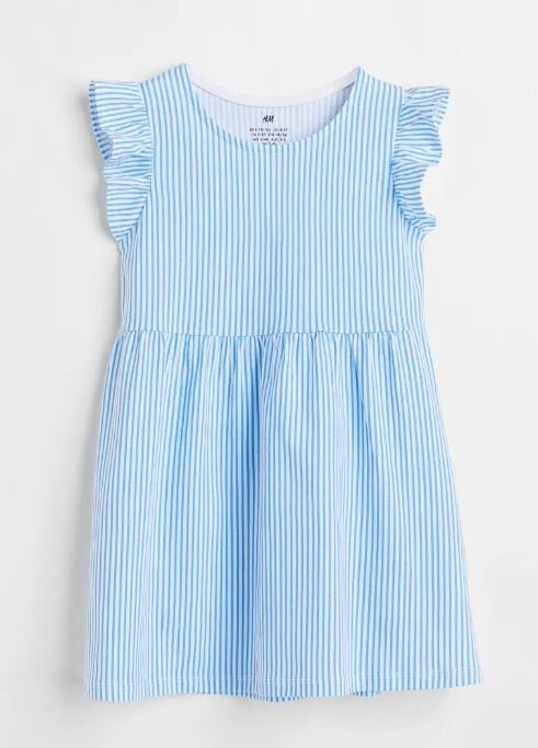 

Платье с принтом H&M Striped Print, белый/голубой