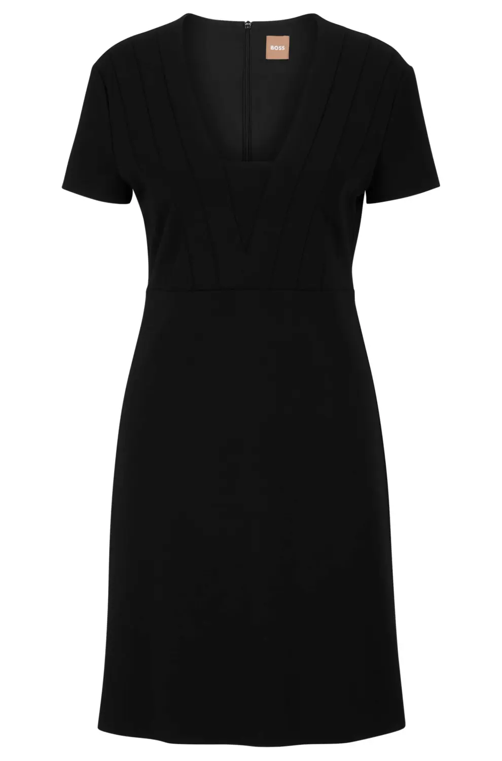 

Платье Boss Slim-fit Short-sleeved With Seam Details, черный
