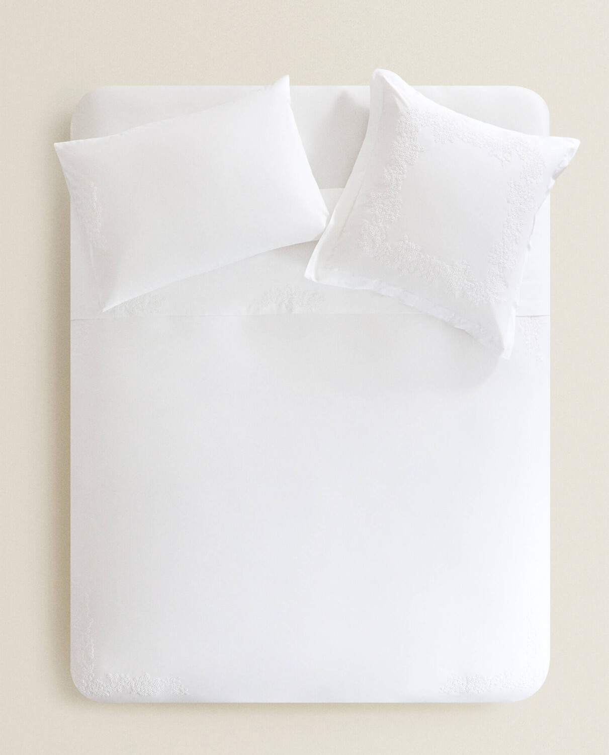 

Пододеяльник Zara Home Floral Embroidery, белый