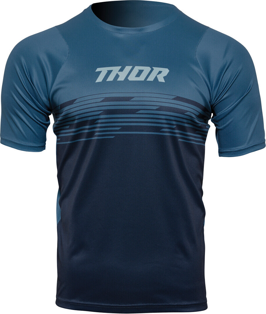 Футболка Джерси Thor Assist Shiver с коротким рукавом велосипедная, светло - синий/темно - синий классическая желтая велосипедная форма once eroski в стиле ретро летняя велосипедная одежда с коротким рукавом одежда для велоспорта