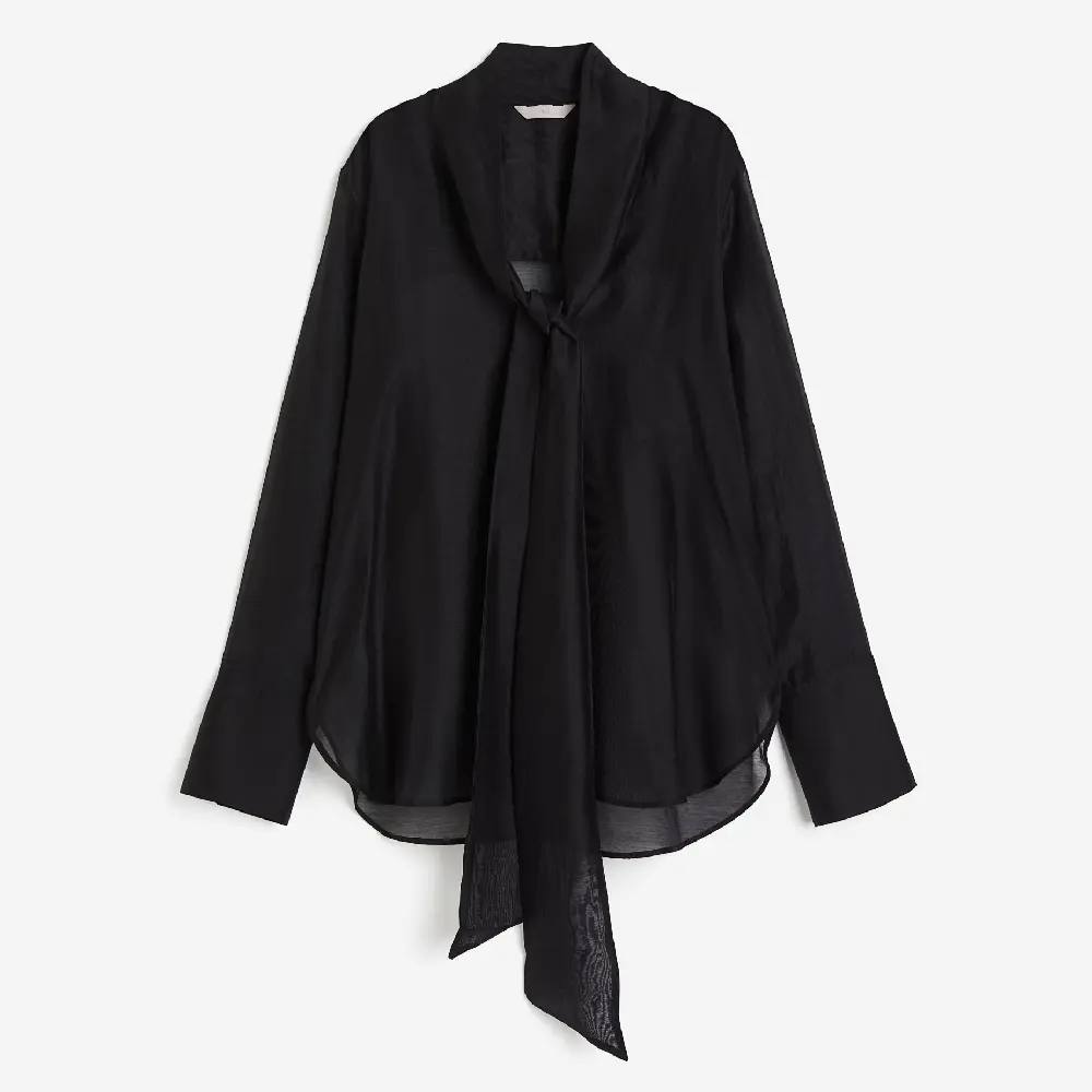 

Блузка H&M Tie-neck, черный