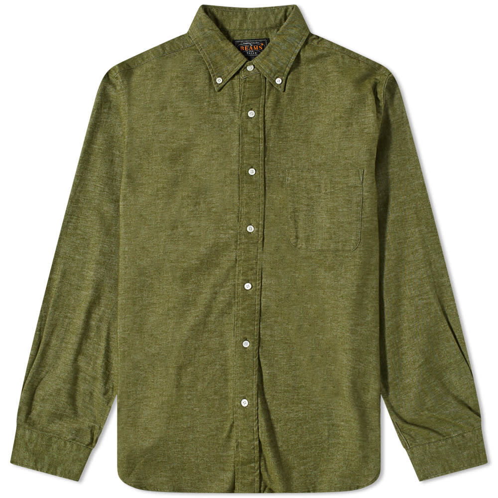 

Рубашка Beams Plus Button Down Solid Flannel Shirt