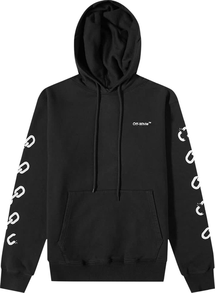 Худи Off-White Chain Arrow Slim Hoodie 'Black/White', черный - фото