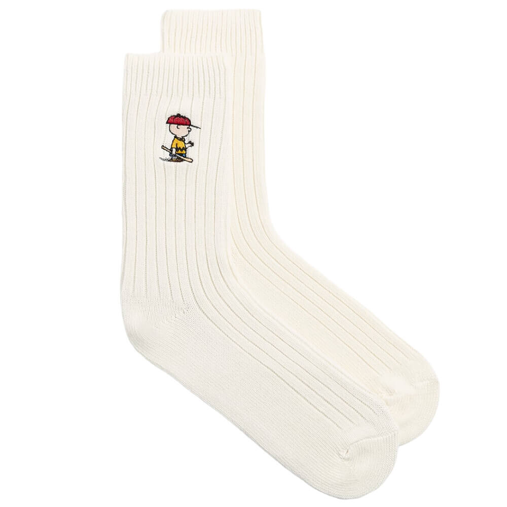 

Носки Zara Snoopy Peanuts Embroidered, желтовато-белый