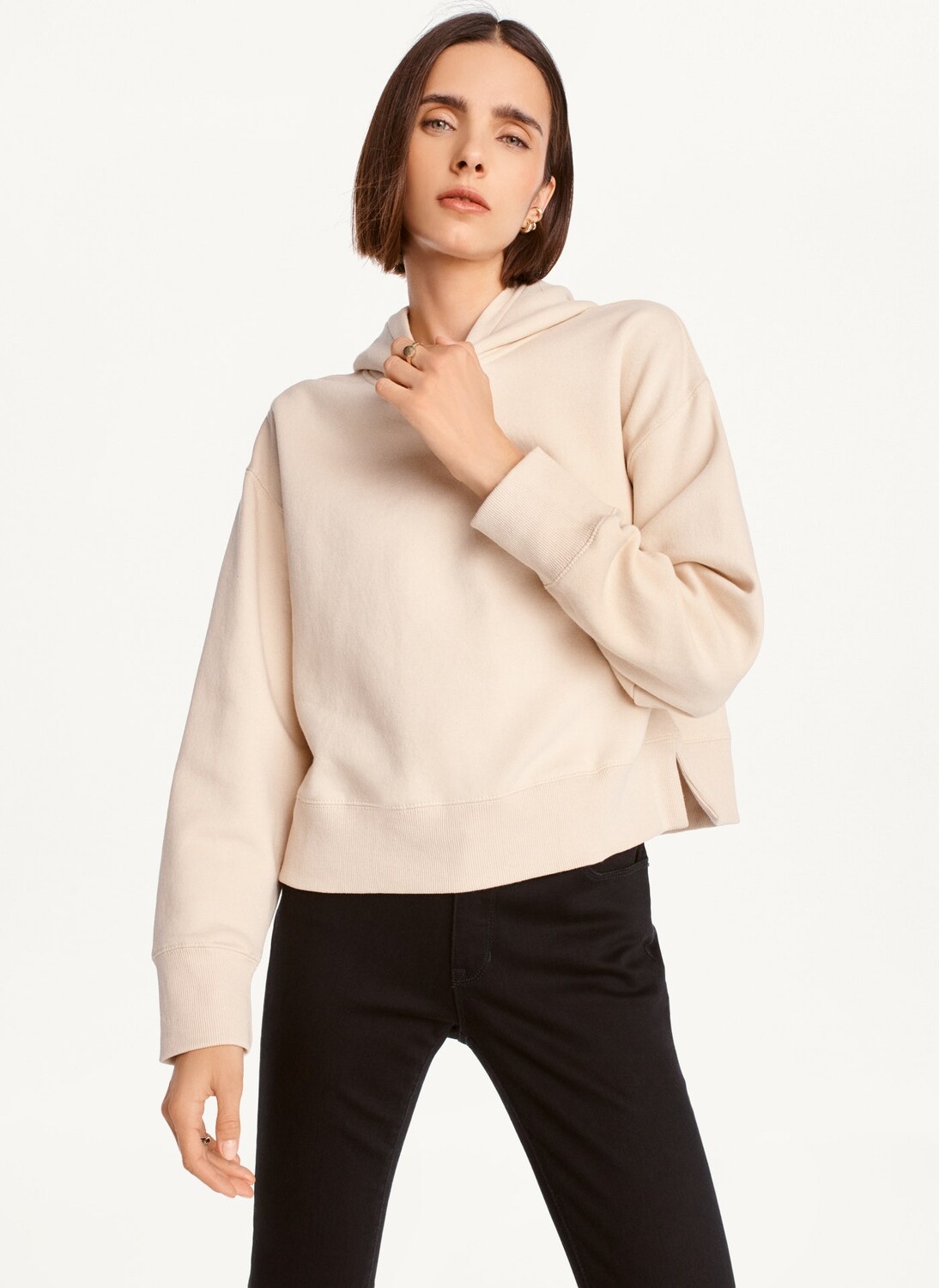 

Толстовка укороченная с капюшоном DKNY, Белый
