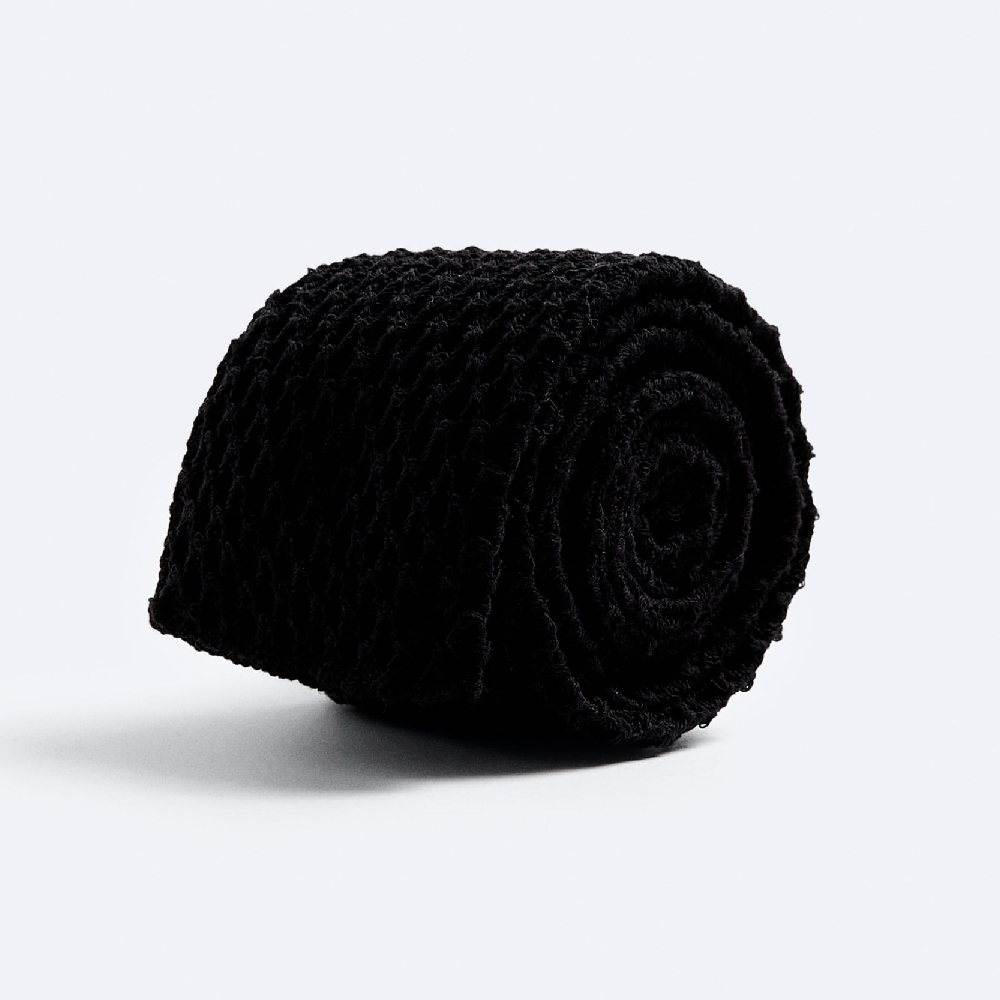 Галстук Zara X Studio Nicholson Textured, черный юбка zara x studio nicholson asymmetric denim черный