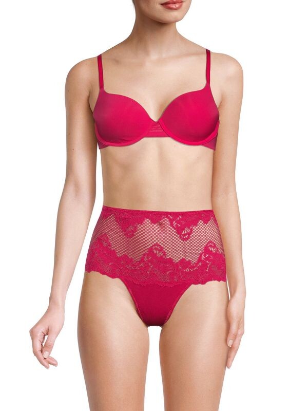 

Разглаживающий бюстгальтер на косточках second skin back Le Mystere Bright pink