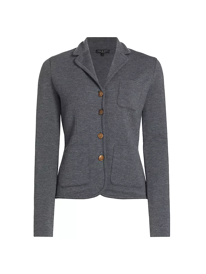 

Шерстяной трикотажный блейзер Abigail Rag & Bone, цвет charcoal
