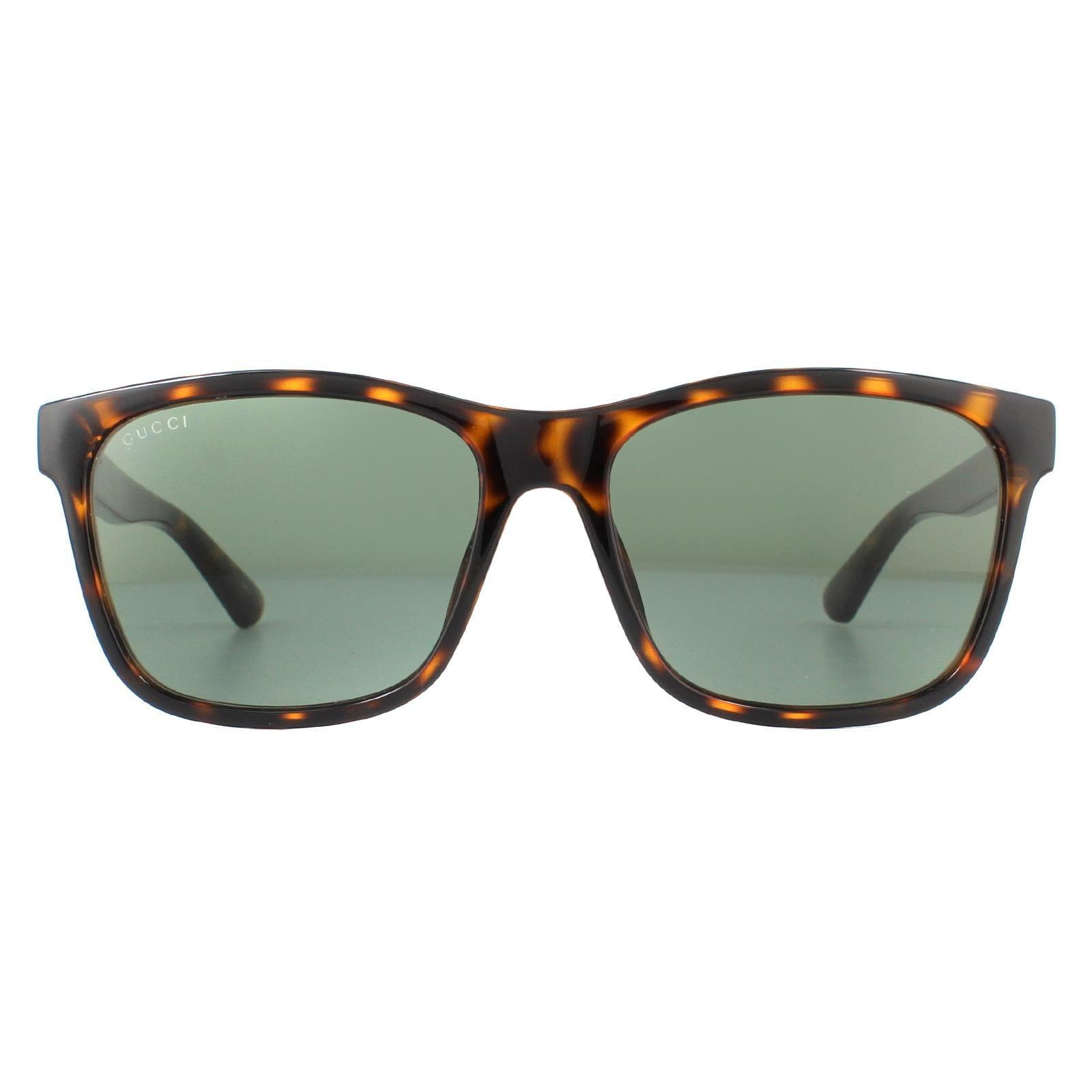 Прямоугольные темные гаванно-зеленые солнцезащитные очки Gucci, коричневый