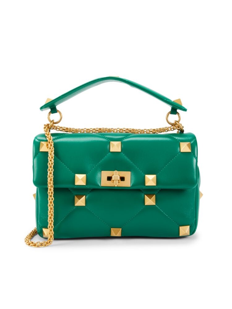 

Кожаная сумка Rockstud Valentino Garavani, цвет Jungle Green