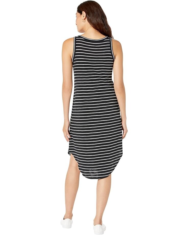 

Платье NIC+ZOE Striped Boatneck Tank Dress, черный мульти