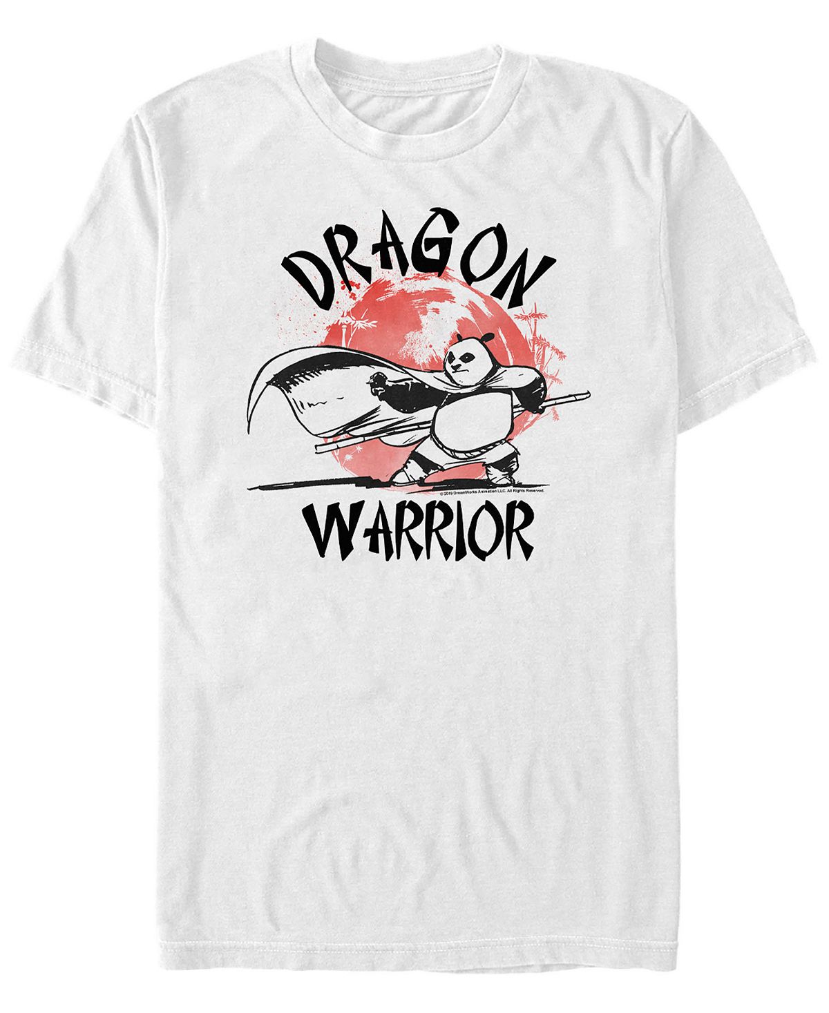 Мужская футболка с коротким рукавом po the dragon warrior kung fu panda Fifth Sun, белый кунг фу панда