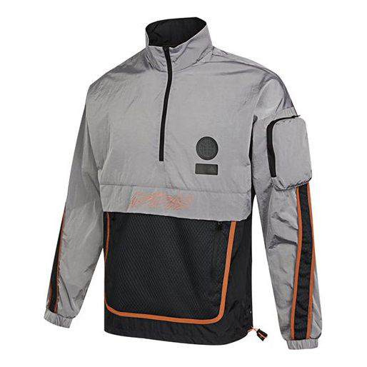 Куртка Adidas Sports Stylish Stand Collar Cardigan Black Gray Colorblock, Серый