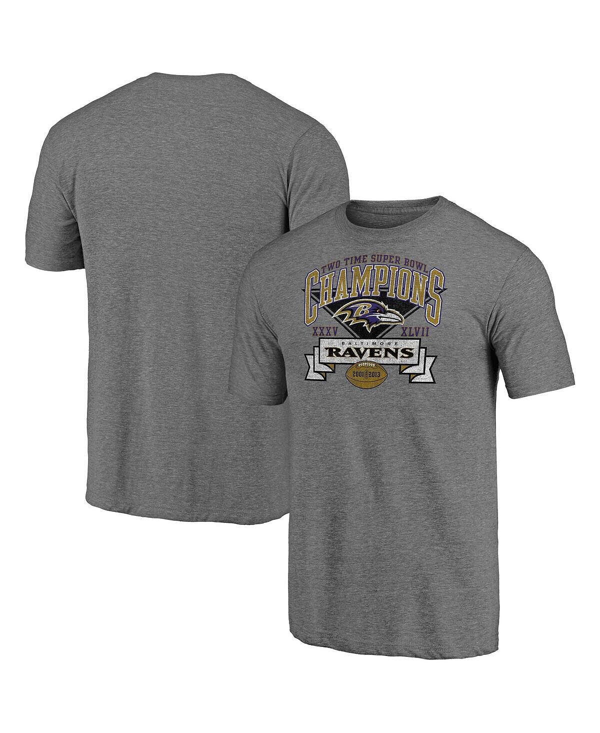 

Мужская футболка с фирменной меланжевой серой отделкой baltimore ravens hometown collection hot route Fanatics, мульти