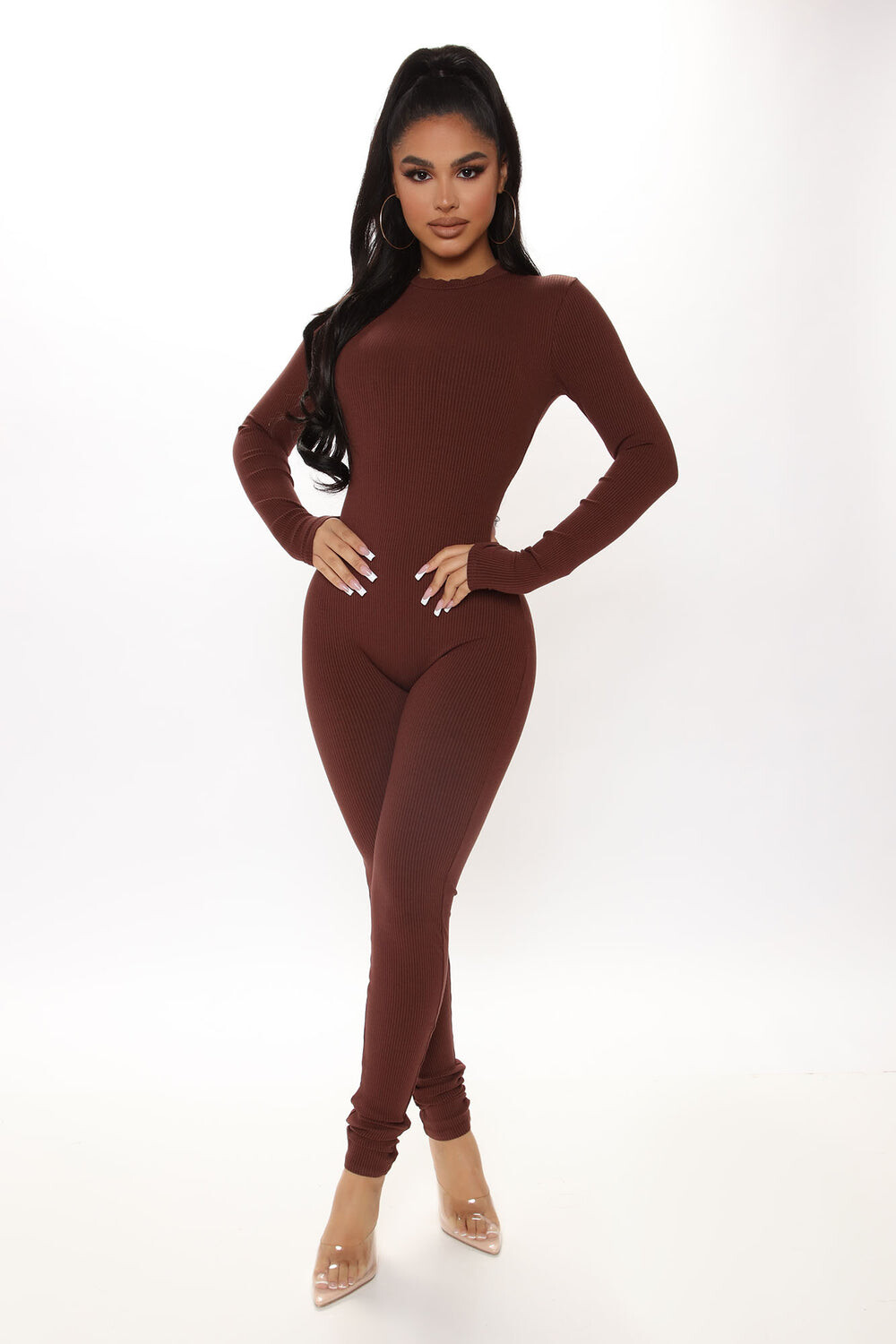 

Комбинезон Fashion Nova JP2127, каштановый