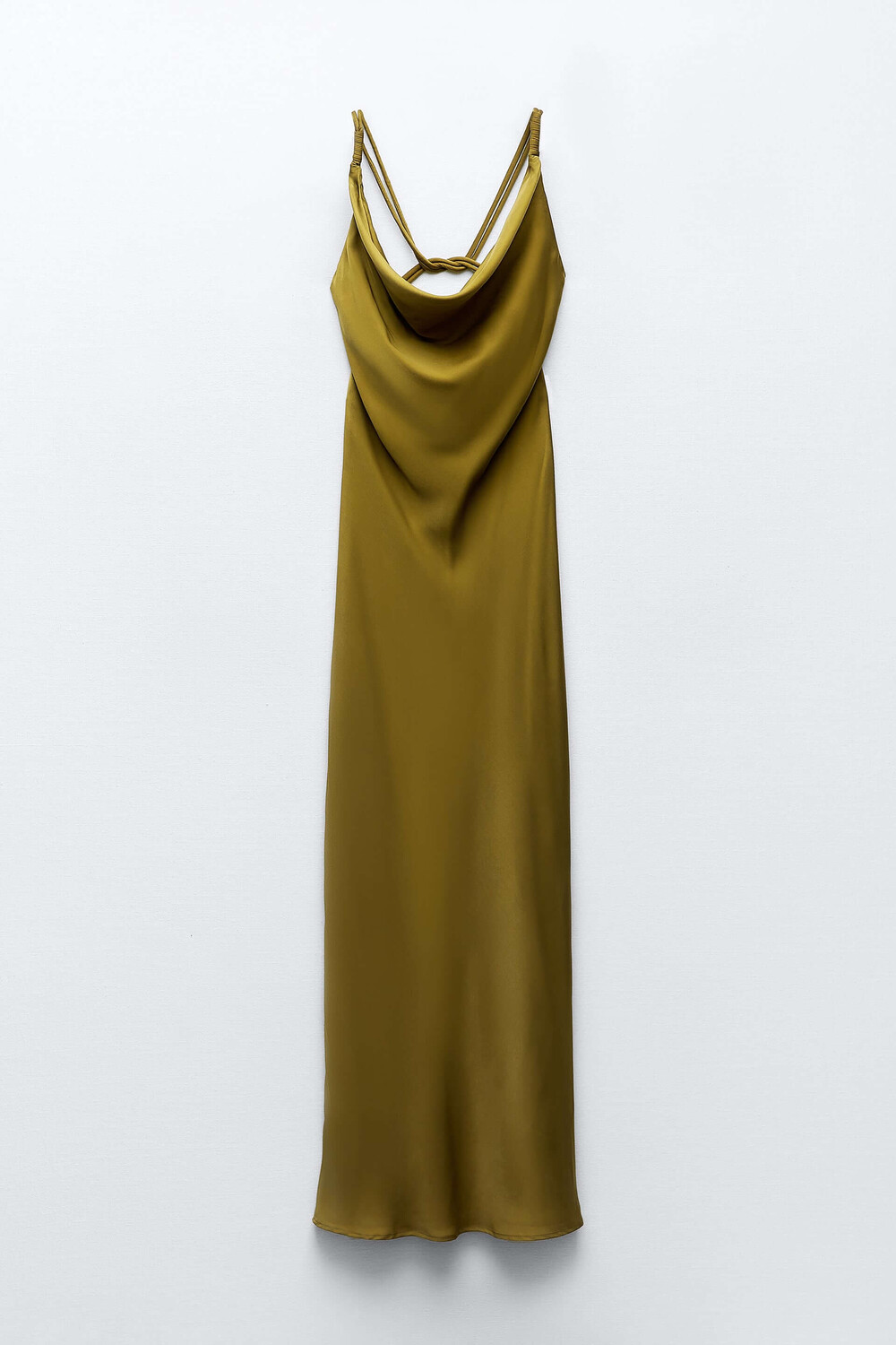 

Платье Zara Satin Slip, оливковый